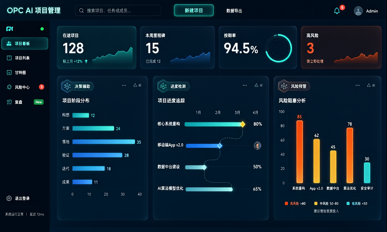 OPC AI 项目管理原型图